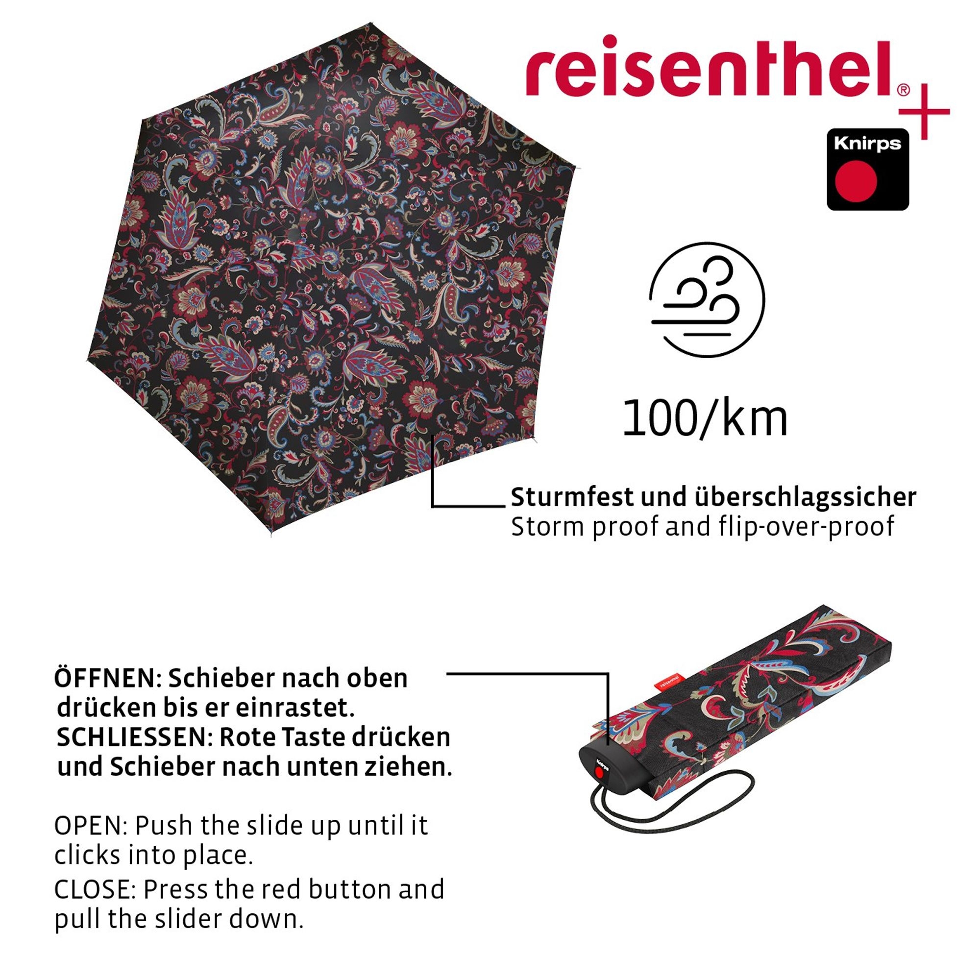 reisenthel - umbrella pocket mini - paisley black reisenthel - umbrella pocket mini - paisley black