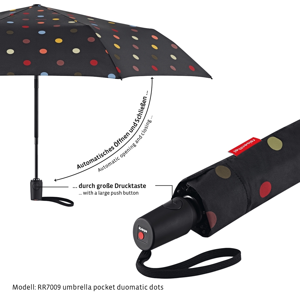 reisenthel - umbrella pocket duomatic - mixed dots red reisenthel - umbrella pocket duomatic - mixed dots red