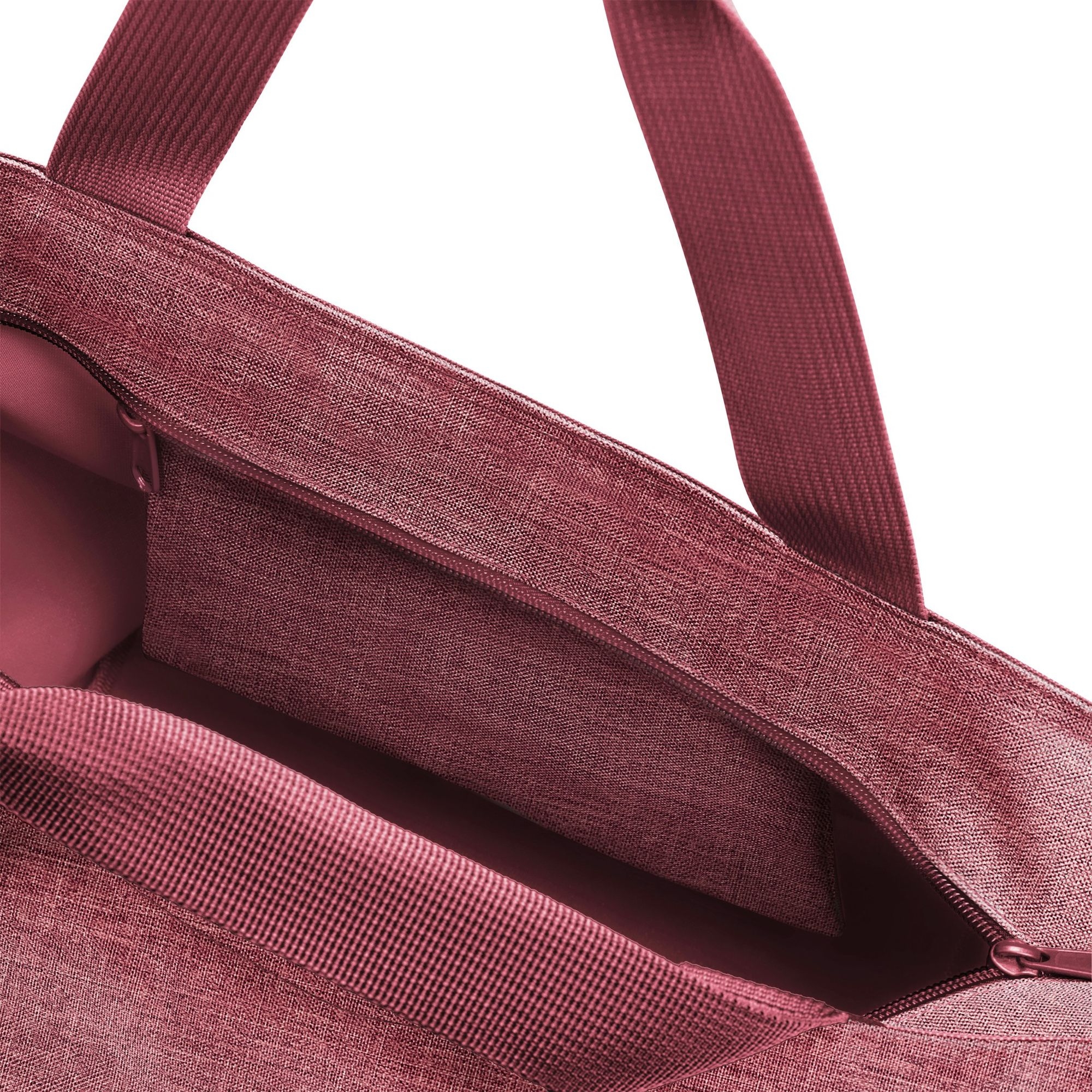 Open bordeaux shopper with inner pocket