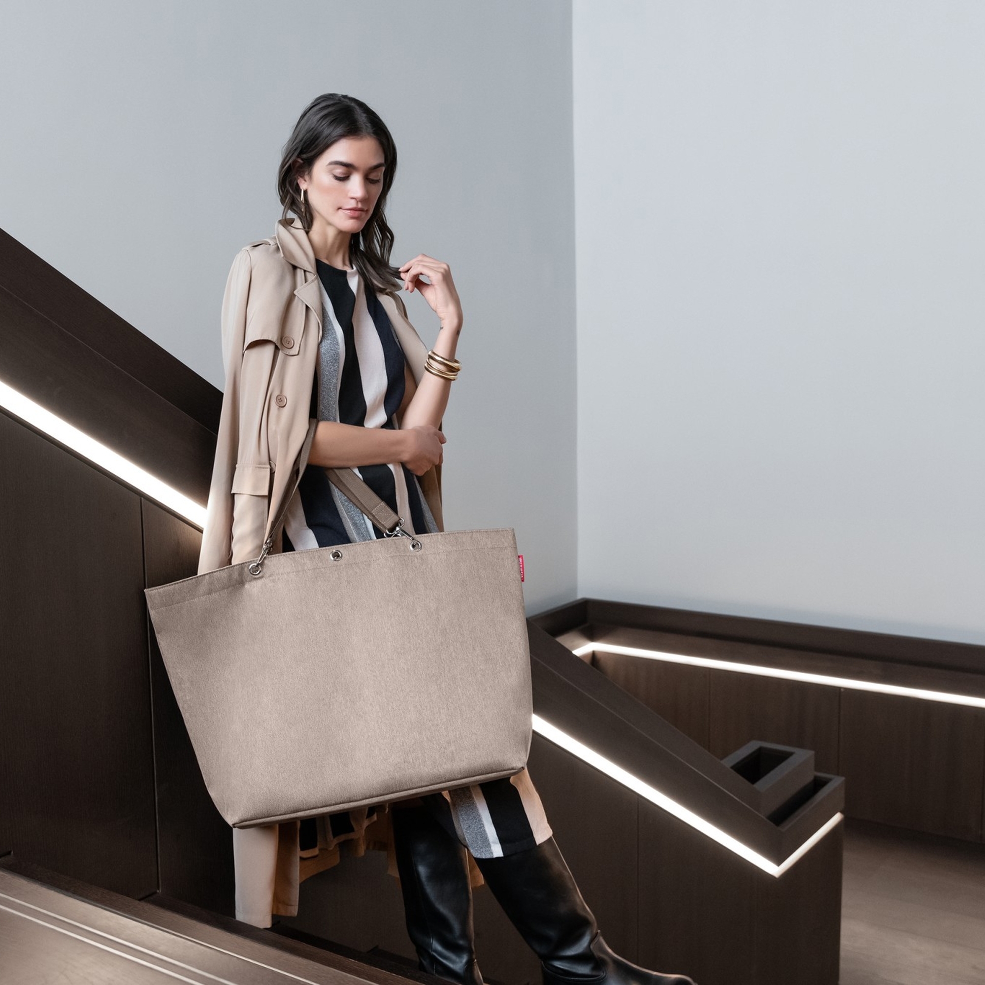 reisenthel - shopper XL - herringbone mokka