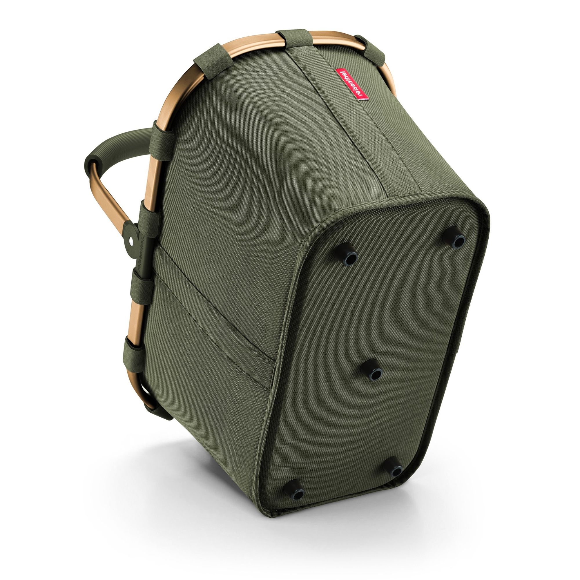 Olive green Reisenthel basket bag with feet