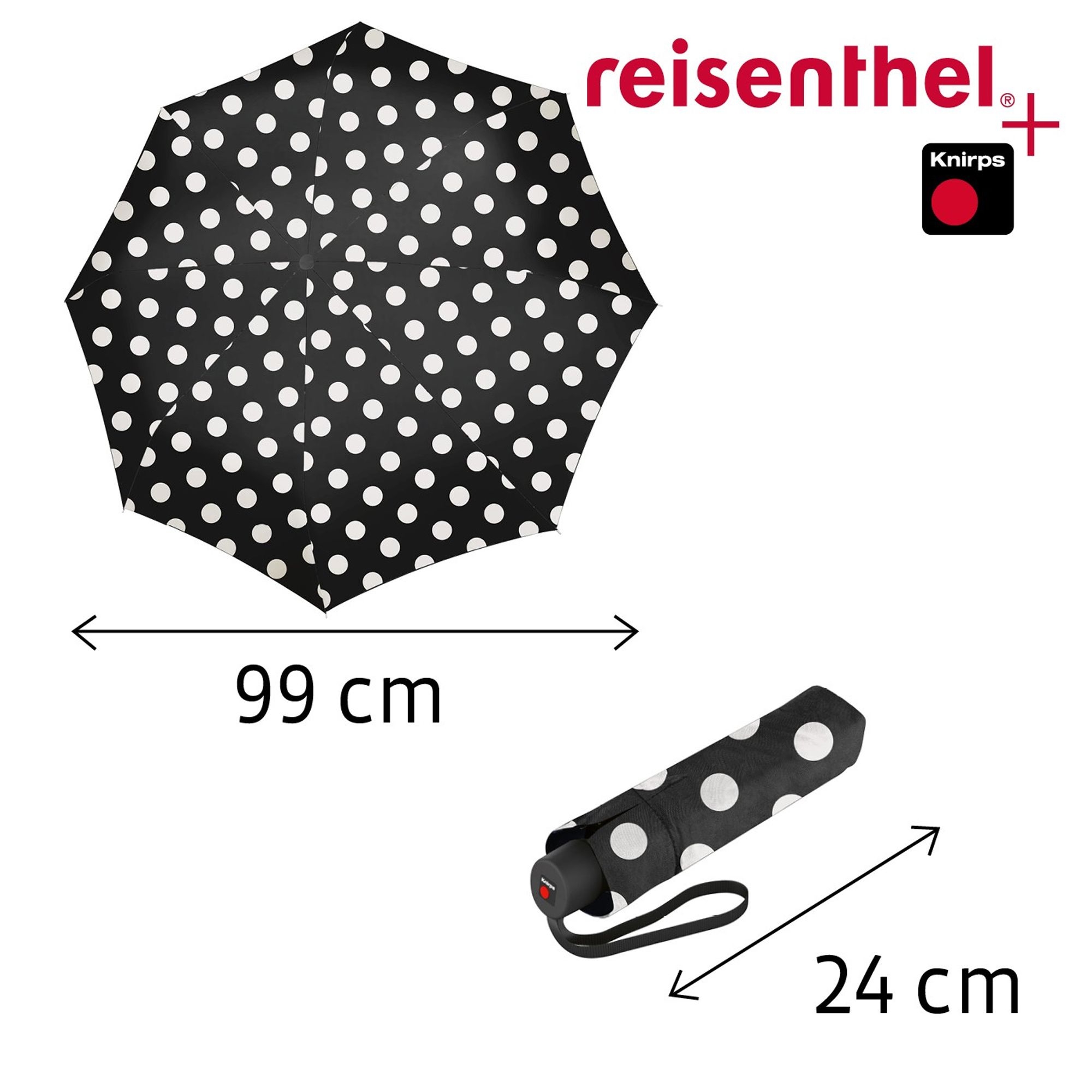 reisenthel - umbrella pocket classic - dots white reisenthel - umbrella pocket classic - dots white