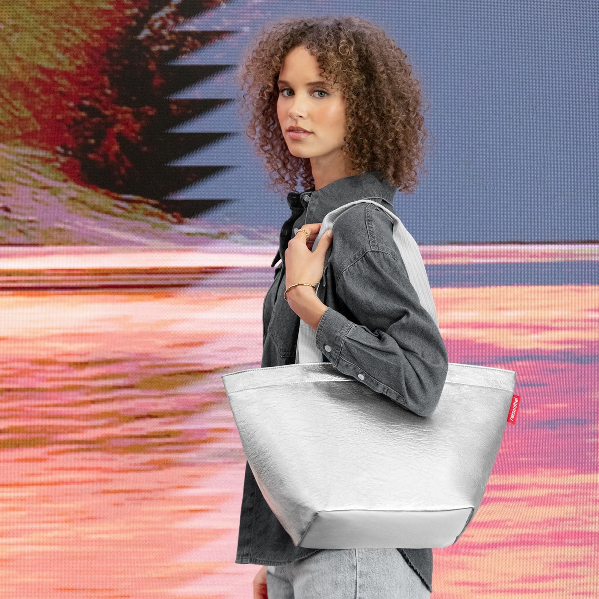 reisenthel - shopper M - silver crackle