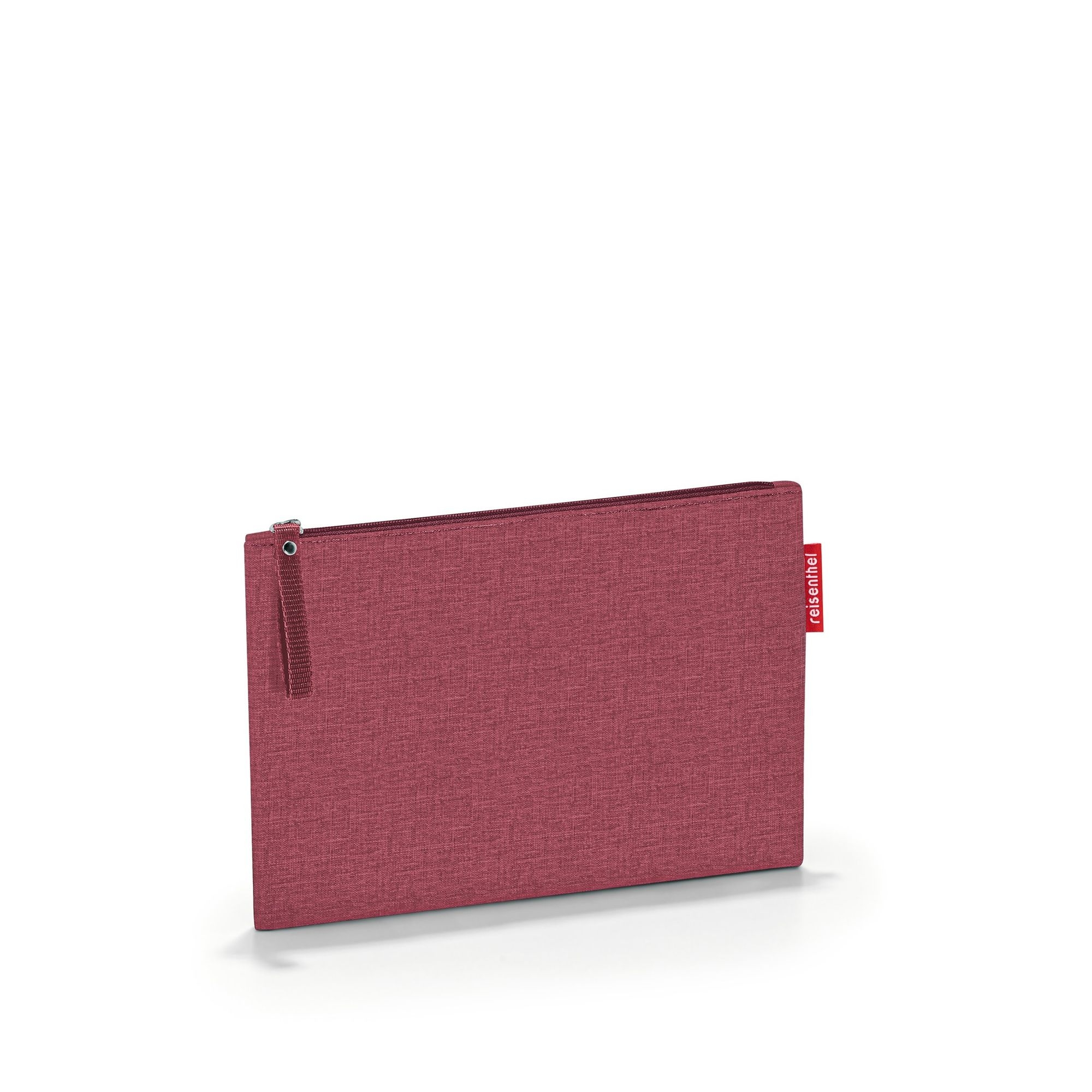 Red fabric pouch with zip