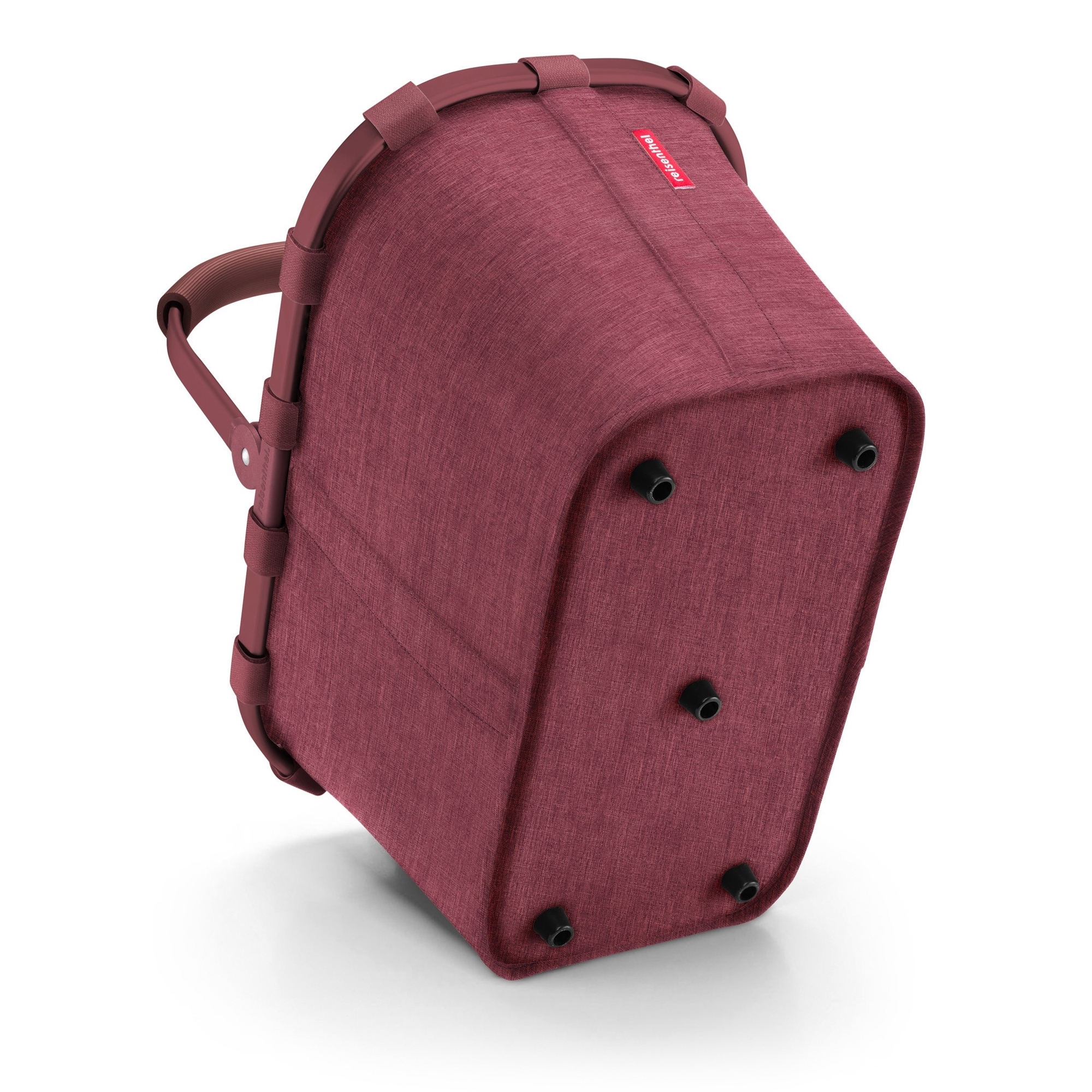 Red foldable fabric shopping bag with handle