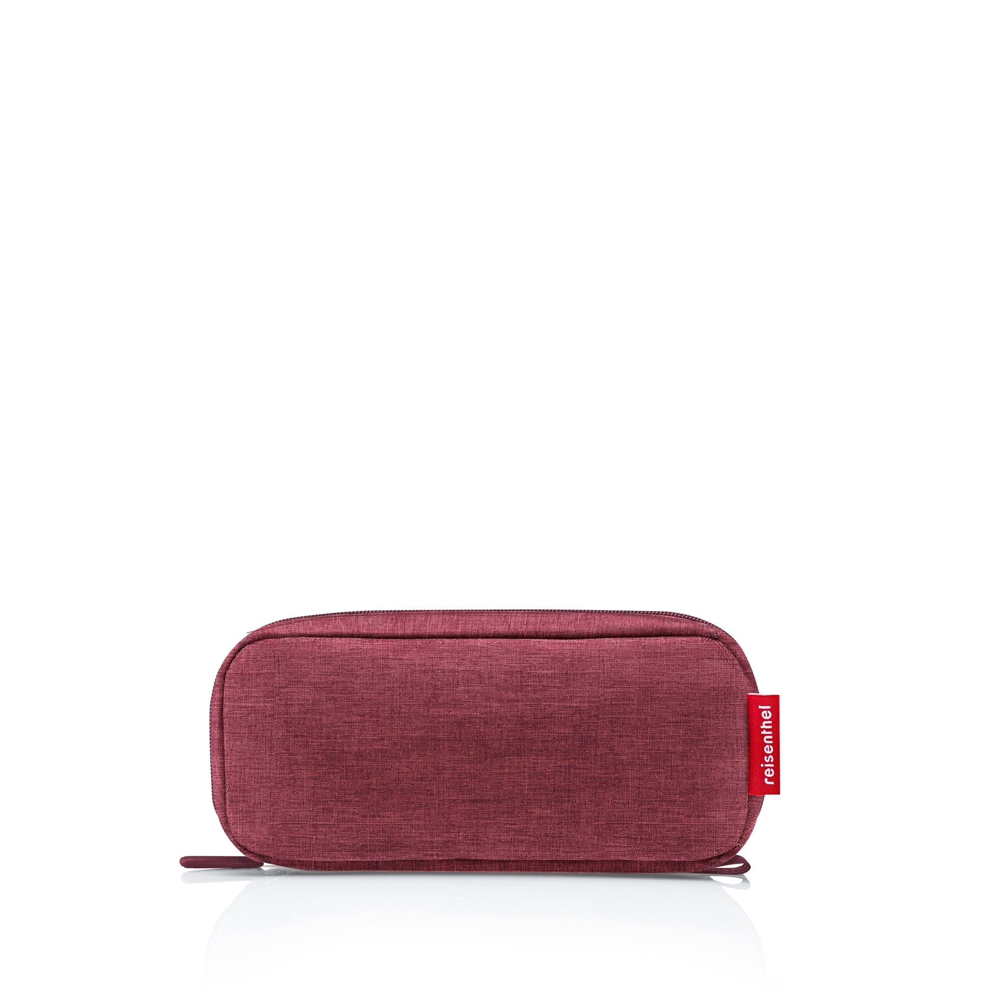 Red fabric travel bag organizer with zipper