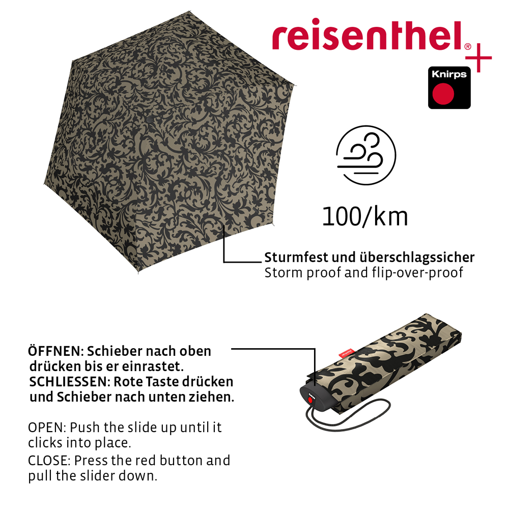 reisenthel - umbrella pocket mini - baroque taupe reisenthel - umbrella pocket mini - baroque taupe