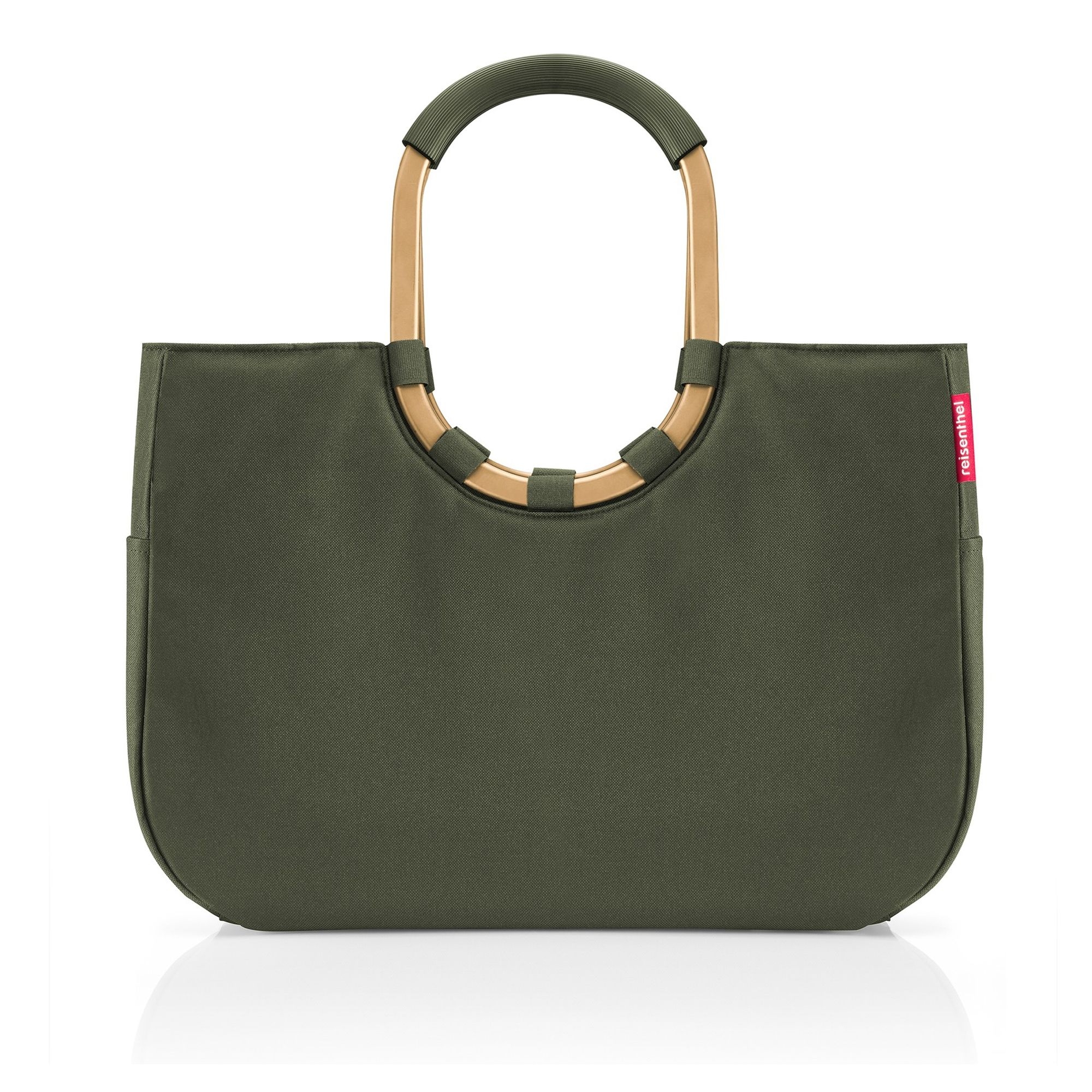 Olive green Reisenthel shopping bag with round handle