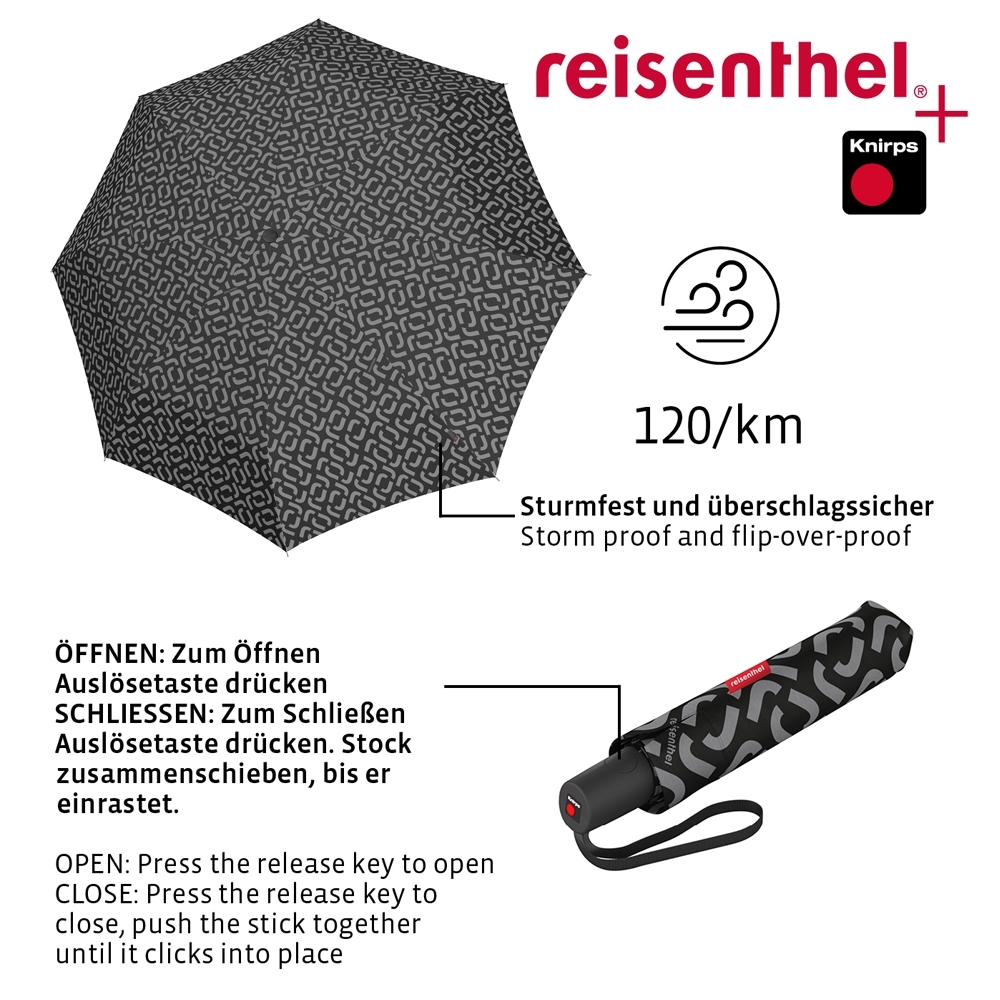 reisenthel - umbrella pocket duomatic - signature black reisenthel - umbrella pocket duomatic - signature black