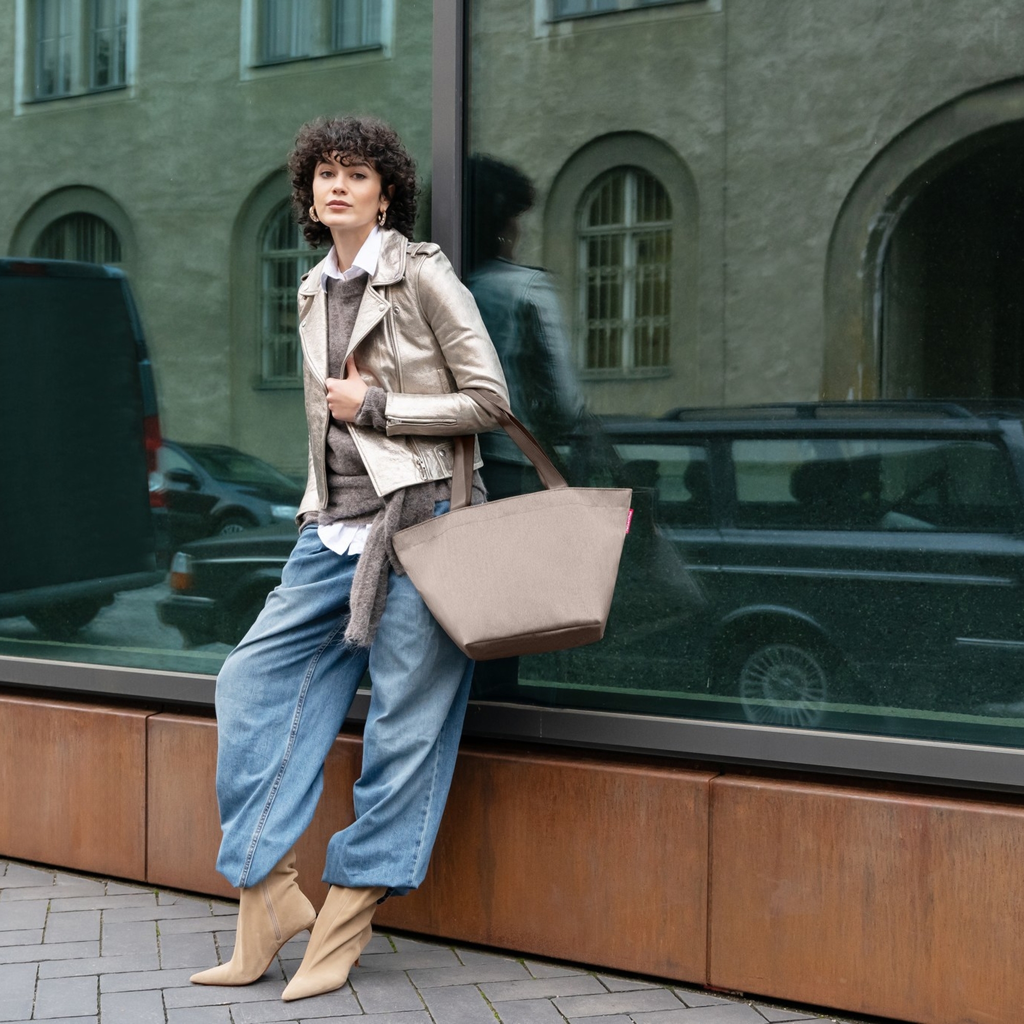 reisenthel - shopper M - herringbone mokka