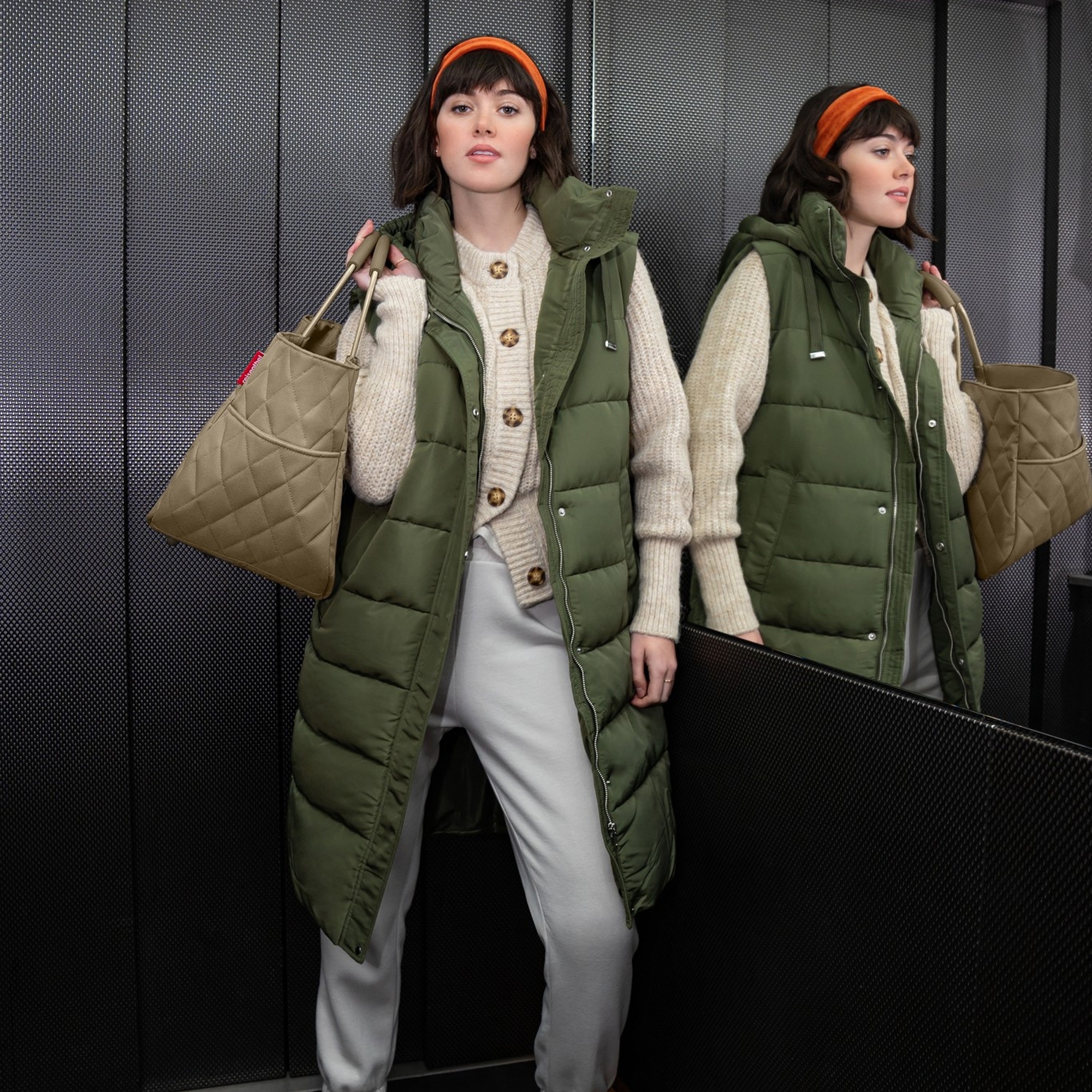 reisenthel - loopshopper L - frame rhombus olive reisenthel - loopshopper L - frame rhombus olive