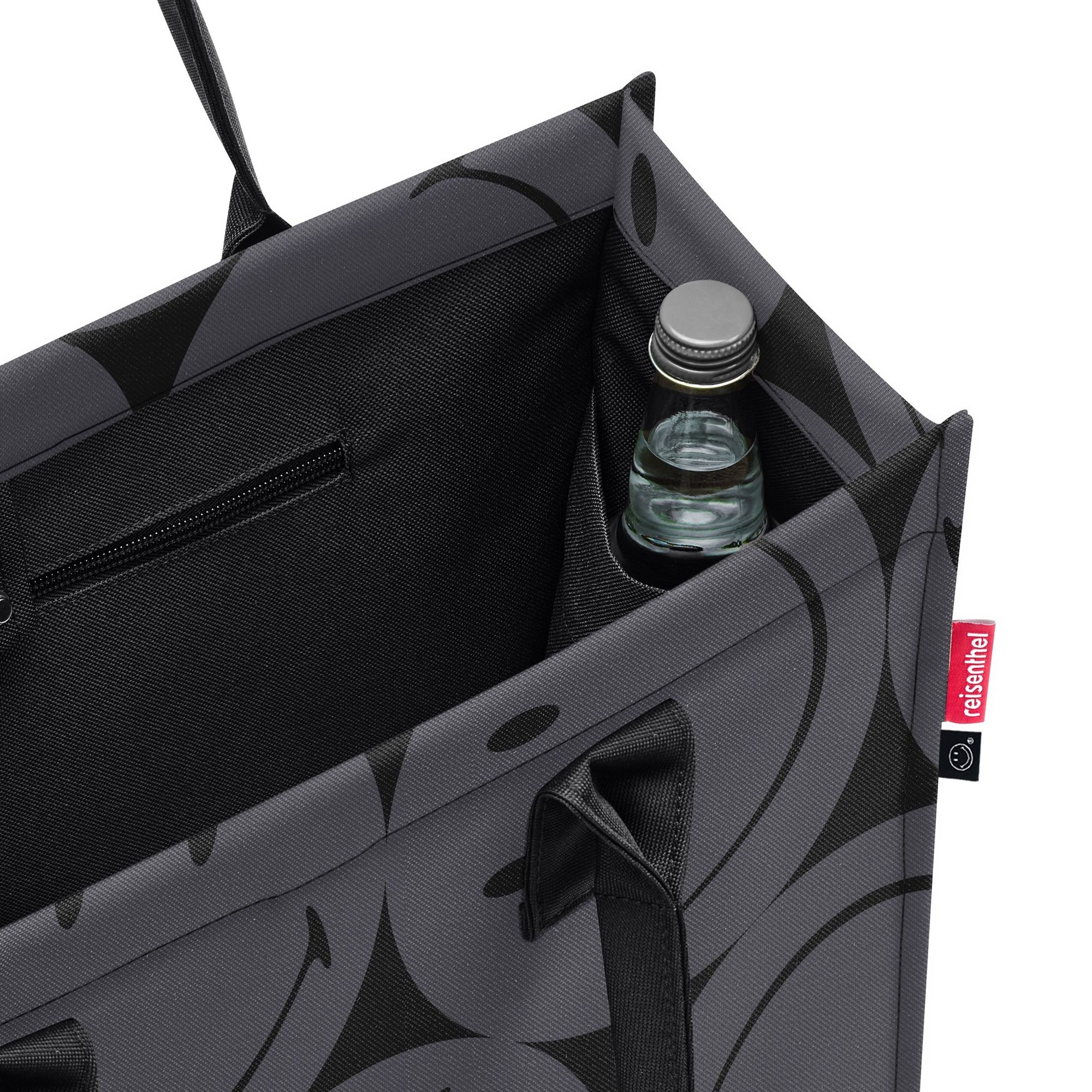 Reisenthel shopping bag with bottle holder in black