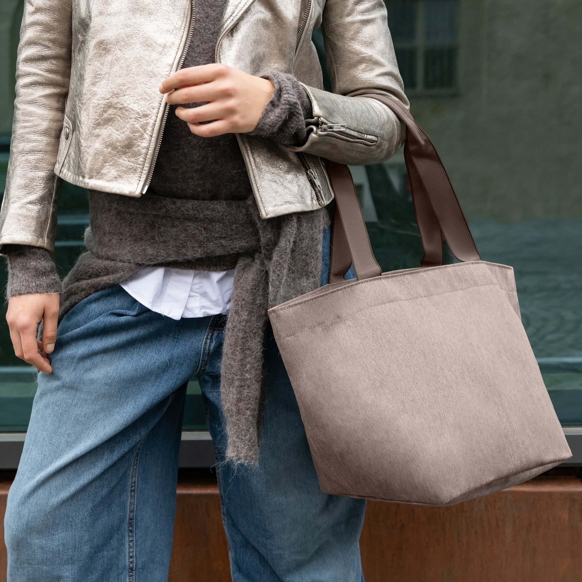 reisenthel - shopper M - herringbone mokka