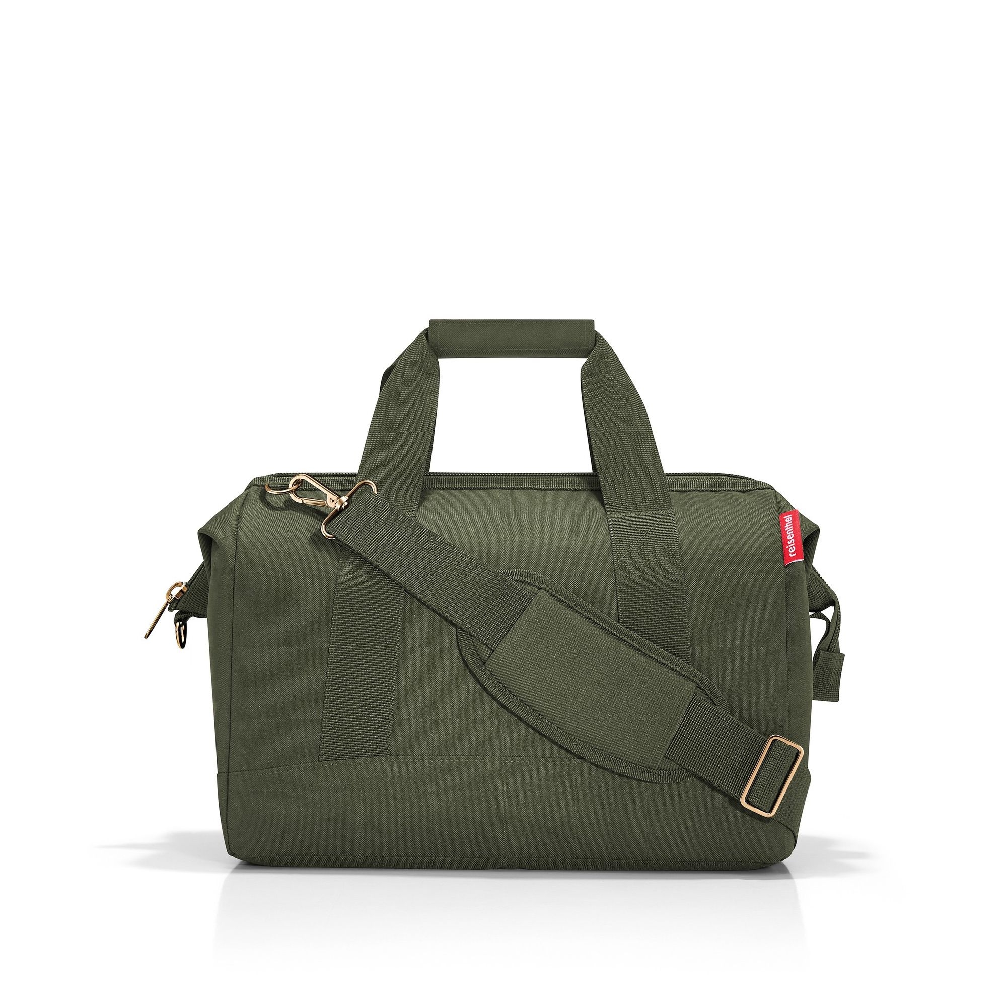 Olive green fabric sports and travel bag