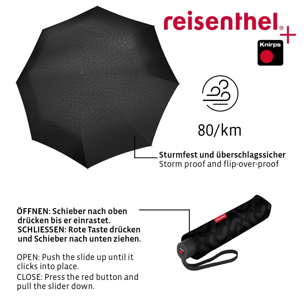 reisenthel - umbrella pocket classic - signature black hot print reisenthel - umbrella pocket classic - signature black hot print