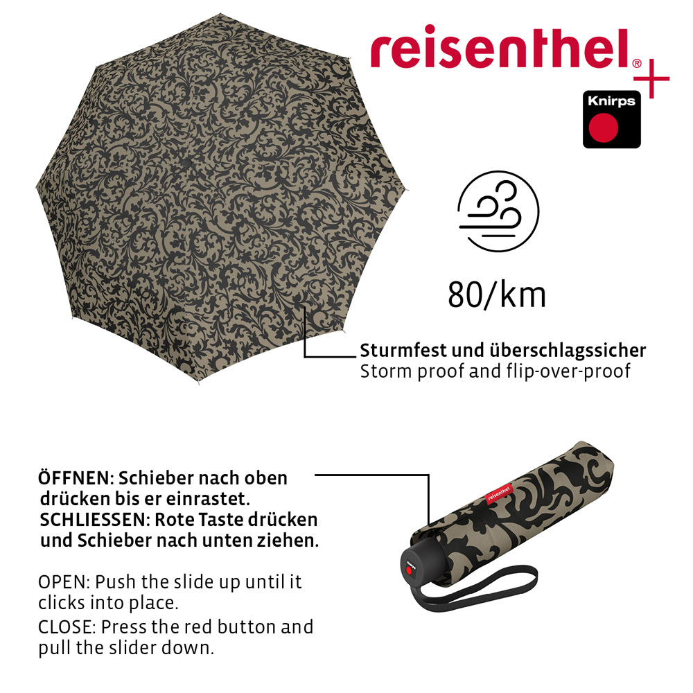 reisenthel - umbrella pocket classic - baroque taupe reisenthel - umbrella pocket classic - baroque taupe